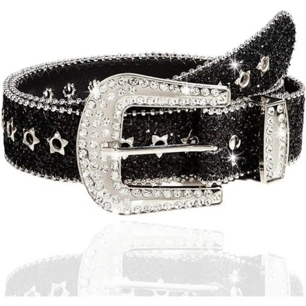 Black Cowgirl Belts Black Rhinestone Belt Western Belts for Women